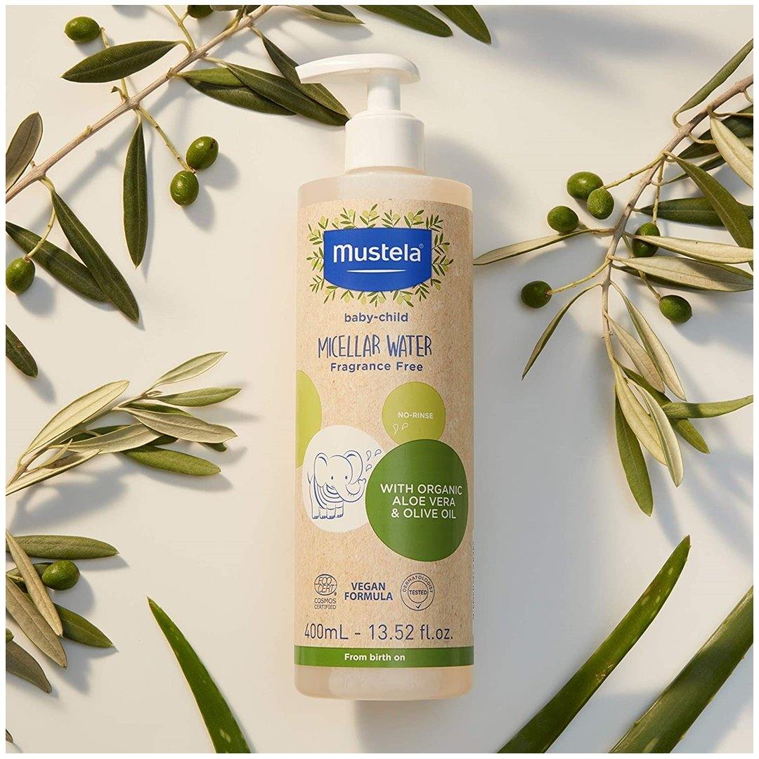 Mustela Organic Micellar Water for Babies With Olive Oil & Aloe Vera - Eco-Conscious Everyday Care